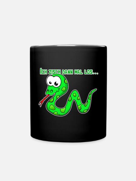 Funny snake cartoon design for kids - Full Colour Mug - black