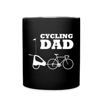 Vélo de route avec remorque / vélo avec poussette - Mug uni - noir - Devant