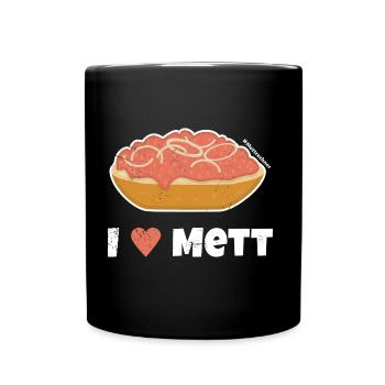 I love Mett - Bright design - Full Colour Mug - black - Front