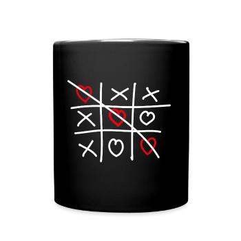 Tic Tac Toe heart - Full Colour Mug - black - Front