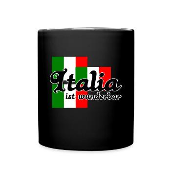 Italia Italien italienisch Urlaub Ferien Geschenk - Tasse einfarbig - Schwarz - Vorne