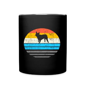French Bulldog Retro Gift - Full Colour Mug - black - Front
