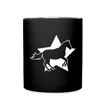Pferd Stern - Tasse einfarbig - Schwarz - Vorne