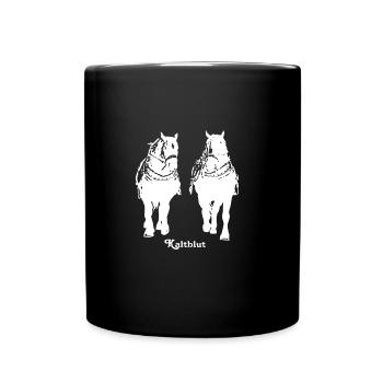 kaltblutduo_weiss - Tasse einfarbig - Schwarz - Vorne
