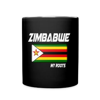 drapeau de racines du zimbabwe cadeau blanc - Mug uni - noir - Devant