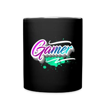 Gamer - Tasse einfarbig - Schwarz - Vorne