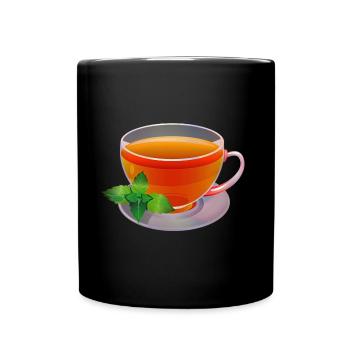 Tea Cup Cup Glass East Frisia Peppermint - Full Colour Mug - black - Front
