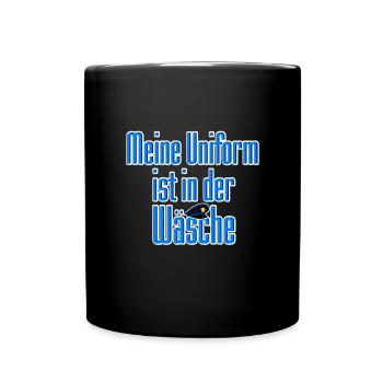 Uniform Wäsche Polizei Polizist lustig Spruch - Tasse einfarbig - Schwarz - Vorne