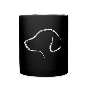Retriever silhouette tête de chien - Mug uni - noir - Devant