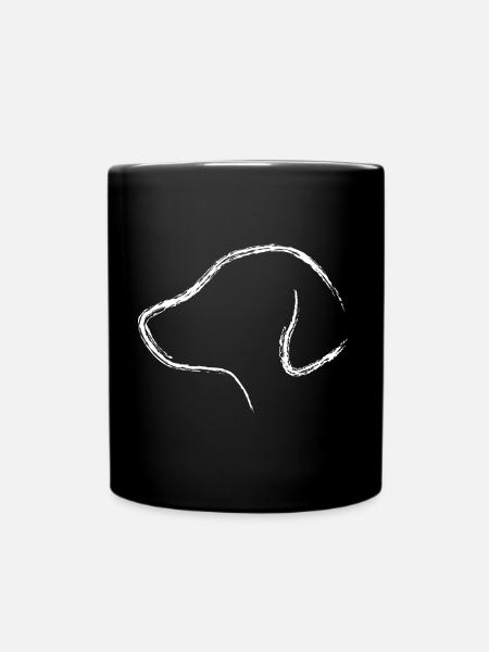 Dog head silhouette retriever - Full Colour Mug - black