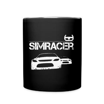 Sim Racer Geschenk für Rennspiel Sim Racing Fans - Tasse einfarbig - Schwarz - Vorne