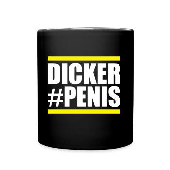 Dicker Penis - Tasse einfarbig - Schwarz - Vorne
