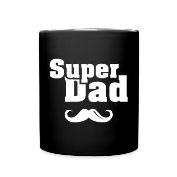 Super Vater Bart cool Dad Logo Symbol Spruch - Tasse einfarbig - Schwarz - Vorne