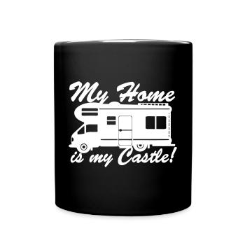 Motorhome, RV My Home is my Castle ... / + - Full Colour Mug - black - Front