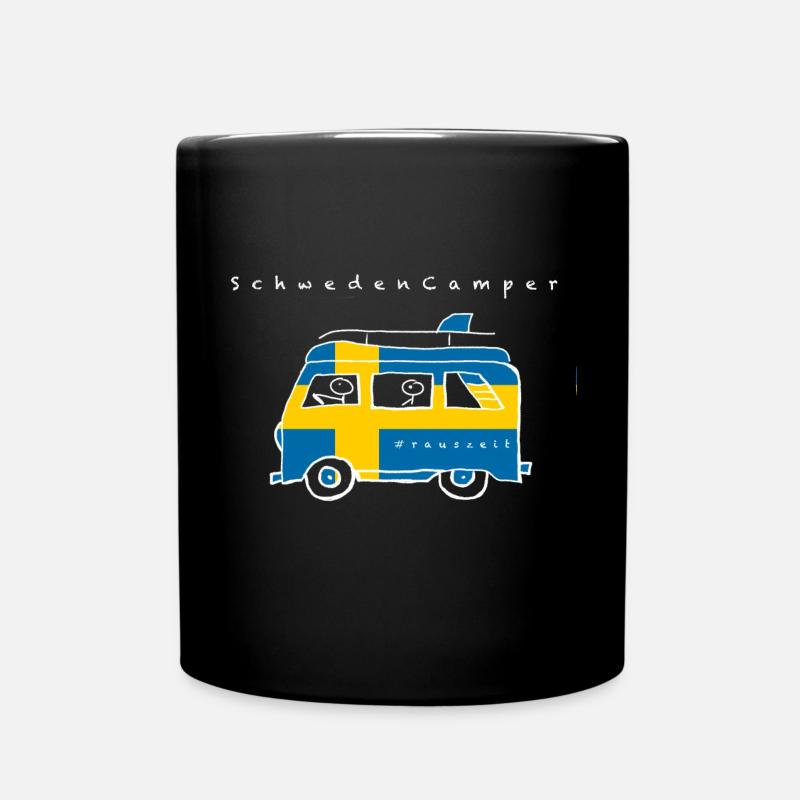 Schweden Camper - Tasse einfarbig - Schwarz
