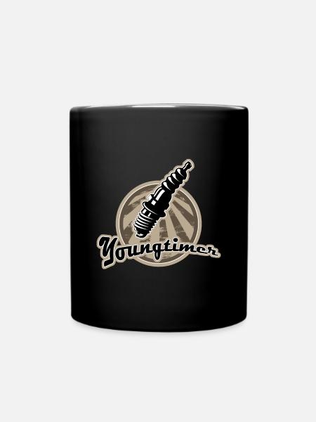 Youngtimer Zuendkerze Retro - Tasse einfarbig - Schwarz
