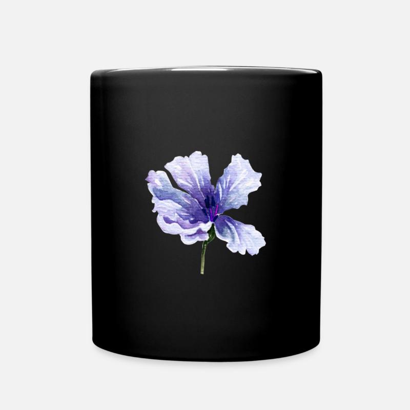 Blume - Tasse einfarbig - Schwarz