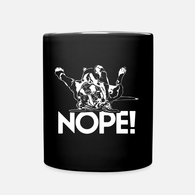 Lustiger BOXER Nope Hund Hunde Spruch Wilsigns - Tasse einfarbig - Schwarz