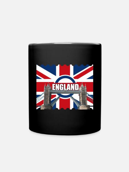 Turmbrücke mit England-Flagge - Tasse einfarbig - Schwarz