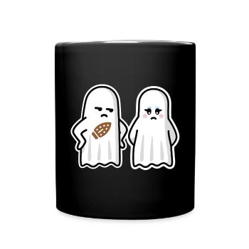 Lustige Halloween-Brandmarke Flatiron Ghost Bügeln - Tasse einfarbig - Schwarz - Vorne