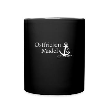 Ostfriesland Mädel Küste Anker Vintage Geschenk - Tasse einfarbig - Schwarz - Vorne