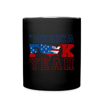 America Fuck oui - Mug uni - noir - Devant