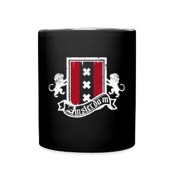 Amsterdam Crest Heraldry Lions - Full Colour Mug - black - Front