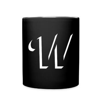 Letter W, Name, der Buchstabe W - Tasse einfarbig - Schwarz - Vorne