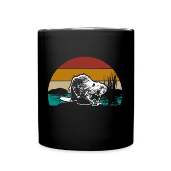 Animal castor - Mug uni - noir - Devant