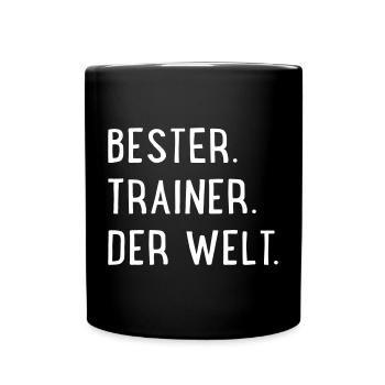 Bester Trainer der Welt - Tasse einfarbig - Schwarz - Vorne