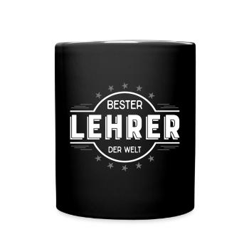 Bester Lehrer der Welt - Geschenk für Lehrer  - Tasse einfarbig - Schwarz - Vorne