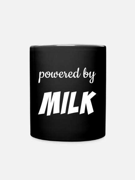 Powered by Milk - Black&White - Full Colour Mug - black