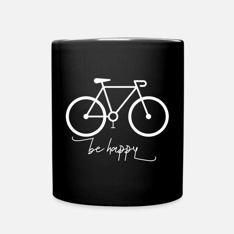 Be Happy Bike - Tasse einfarbig - Schwarz