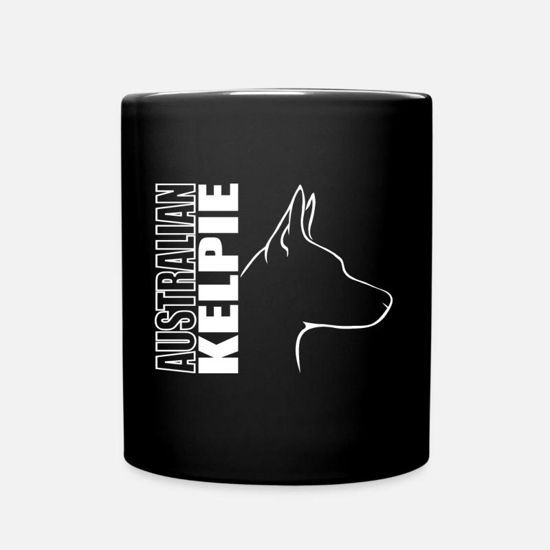 AUSTRALIAN KELPIE Hund Hunde Hütehund Wilsigns - Tasse einfarbig - Schwarz