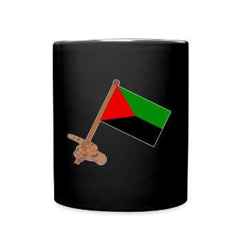 Drapeau de la martinique dans la main - Mug uni - noir - Devant