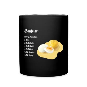 Senfeier Rezept - Tasse einfarbig - Schwarz - Vorne