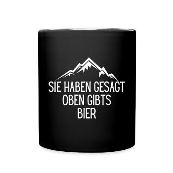 IN DEN BERGEN SCHMECKT DAS BIER AM BESTEN - Tasse einfarbig - Schwarz - Vorne