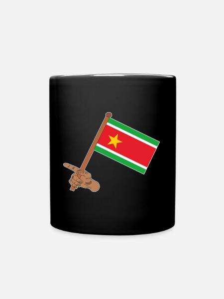 Drapeau de la Guadeloupe dans la main - Mug uni - noir