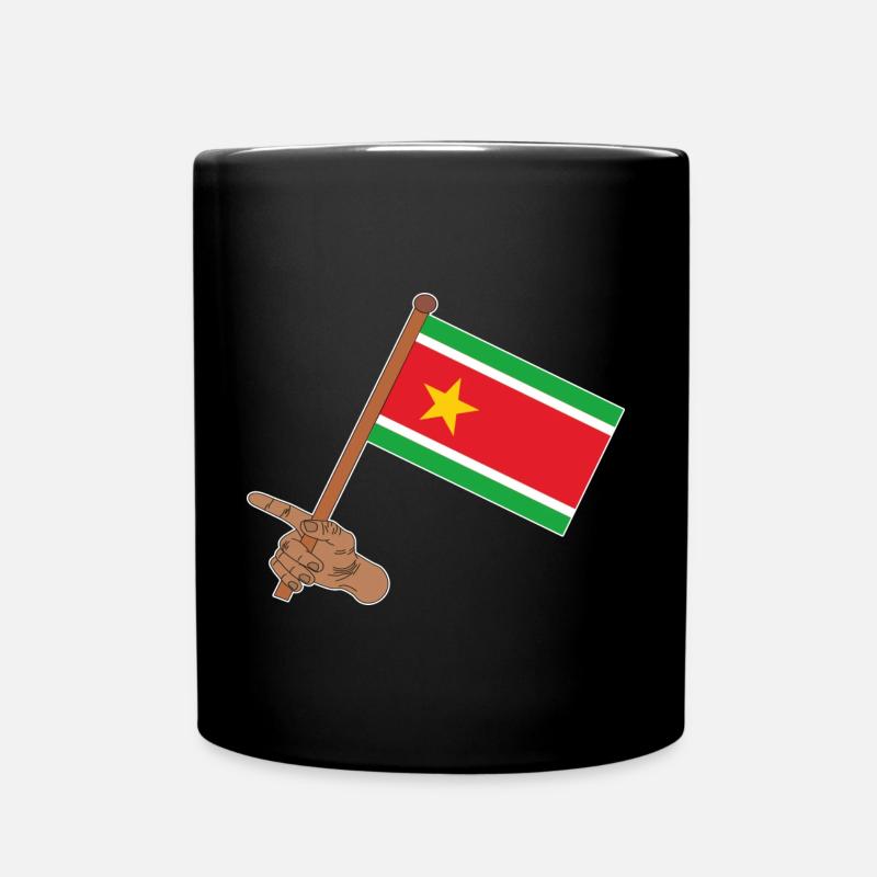 Drapeau de la Guadeloupe dans la main - Mug uni - noir