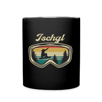 Ischgl Ski Sknowboard - Tasse einfarbig - Schwarz - Vorne