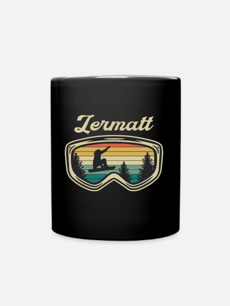 Zermatt Ski Sknowboard - Tasse einfarbig - Schwarz