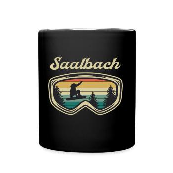 Saalbach Hinterglemm Skiurlaub Skipiste - Tasse einfarbig - Schwarz - Vorne