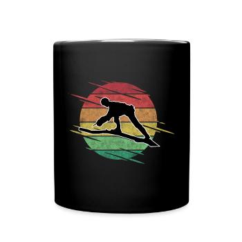 Holzfäller mit Motorsäge - Tasse einfarbig - Schwarz - Vorne