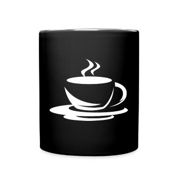 coffee cafe kaffee symbol Illustration tasse - Tasse einfarbig - Schwarz - Vorne