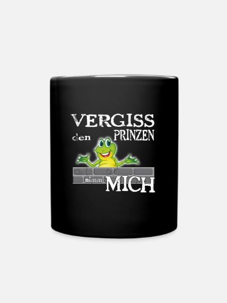 Frosch König textile Geschenkidee - Tasse einfarbig - Schwarz