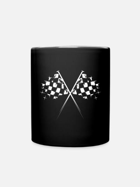 race racing flag flagge start ziel symbol Team - Tasse einfarbig - Schwarz