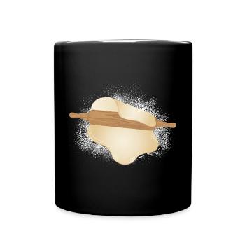 sprinkled flour with rolled out dough - Full Colour Mug - black - Front