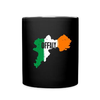 Offaly Ireland Flag | County Outline Map - Full Colour Mug - black - Front