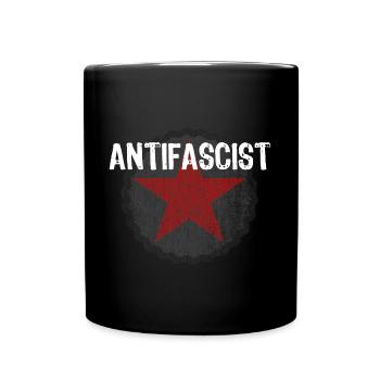 ANTIFA ROTER STERN - Tasse einfarbig - Schwarz - Vorne
