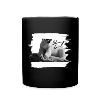 Eisbär - stay cool - Tasse einfarbig - Schwarz - Vorne